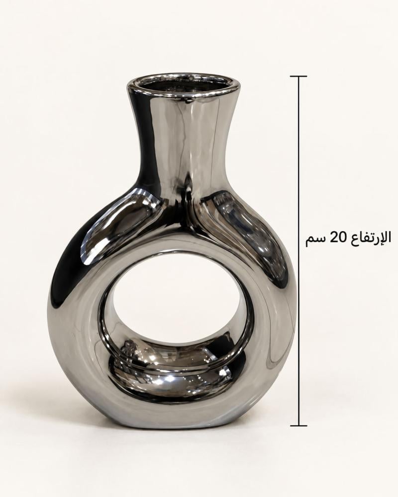 قياس فازة ديكور كروم دائرية 20 سم