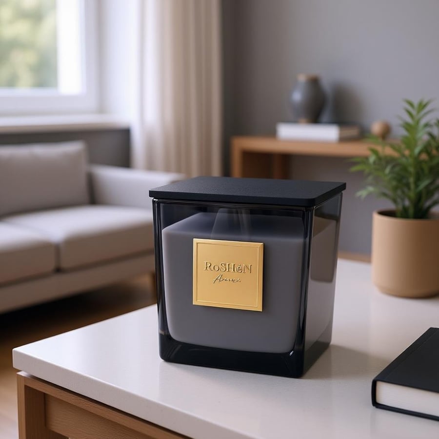 Luxurious scented candle with an elegant design reflecting refined taste