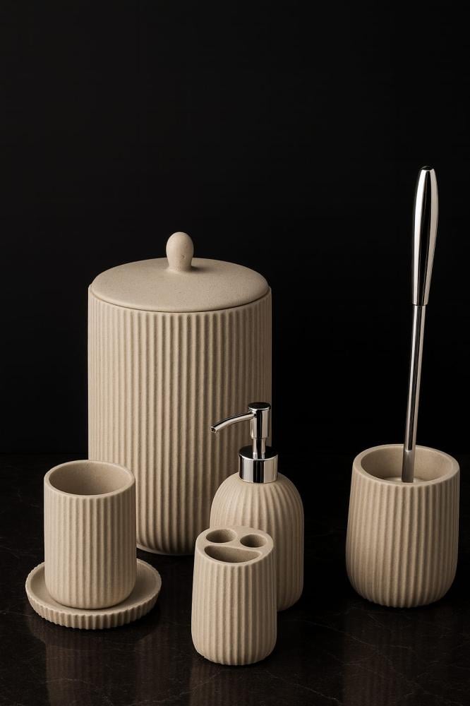 Luxury sink accessories set with geometric design – durable material and modern touch