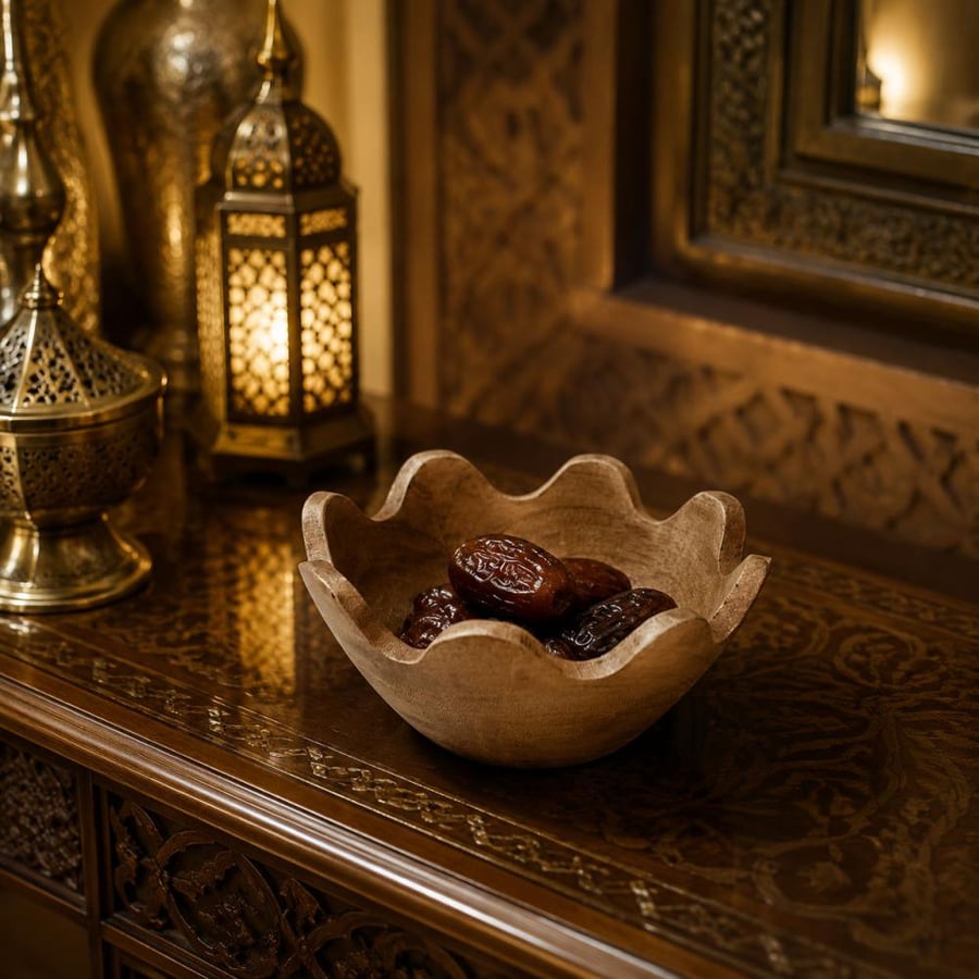 وعاء خشبي متموج 4