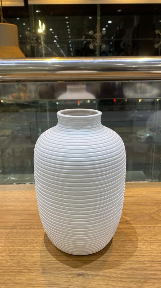 A vase made of raw gypsum