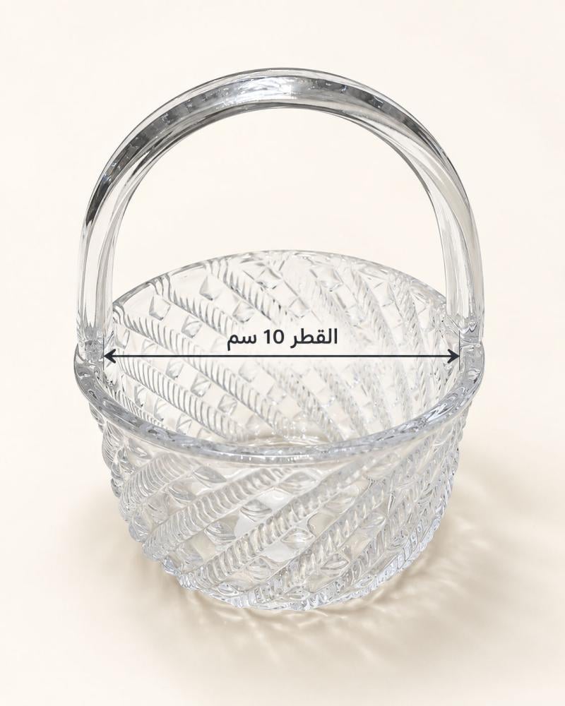 مقاسات سلة تقديم زجاجية قطر 10 سم