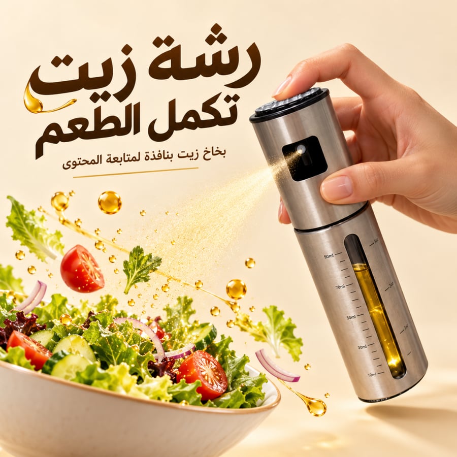 بخاخ زيت فضي بنافذة قياس