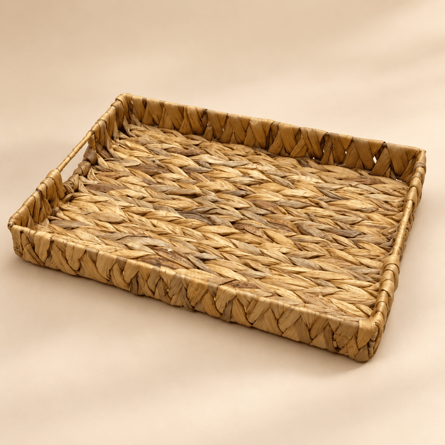صينية خوص مستطيلة طبيعية – 38×28 سم