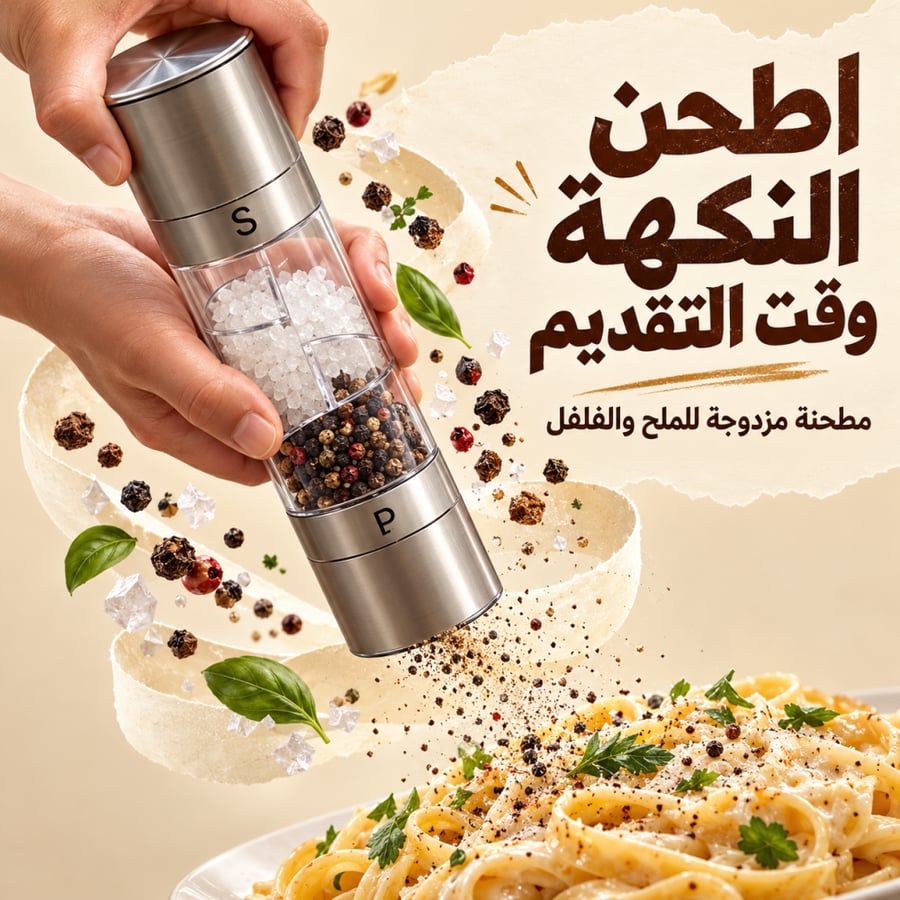 مطحنة ملح وفلفل مزدوجة فضية