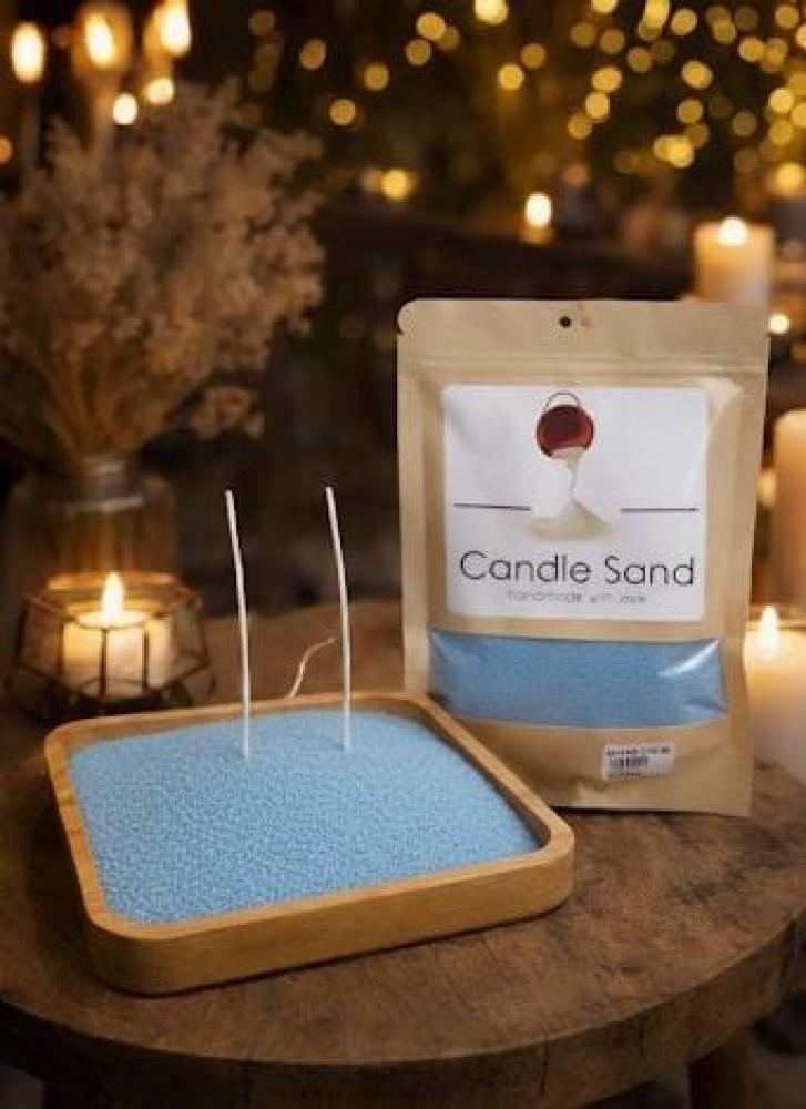 بودرة شمع Candle Sand لون ازرق فاتح بدون رائحة