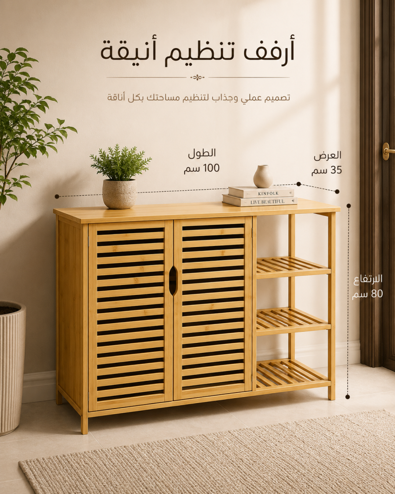 أدراج تنظيم خشبية من البامبو