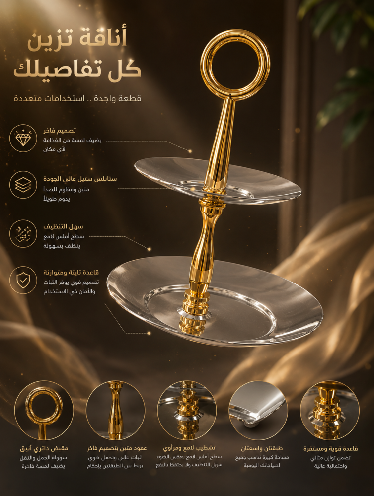 شيال تقديم ستيل مكس ذهبي وفضي
