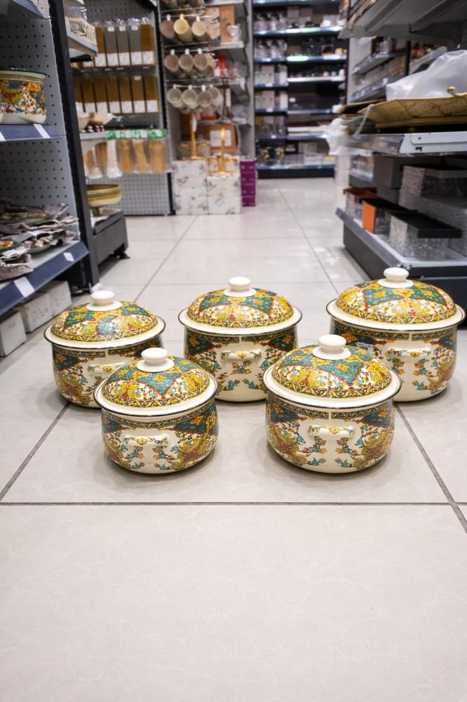 A set of Ghadar pots with a luxurious heritage pattern – 5 sizes