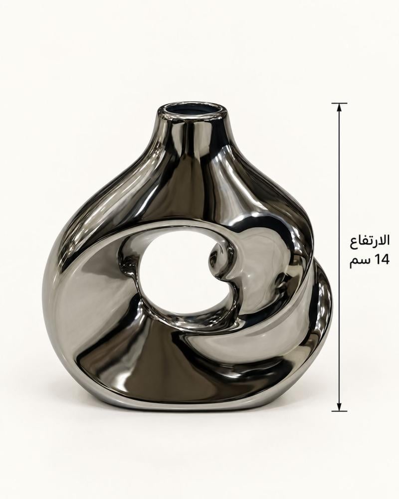 قياس فازة ديكور كروم حلزونية 14 سم