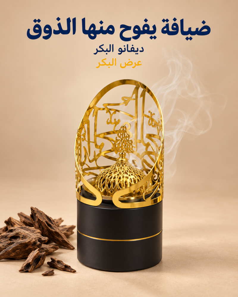 مبخرة سوداء بزخرفة ذهبية - صورة الاستخدام - ديفانو البكر
