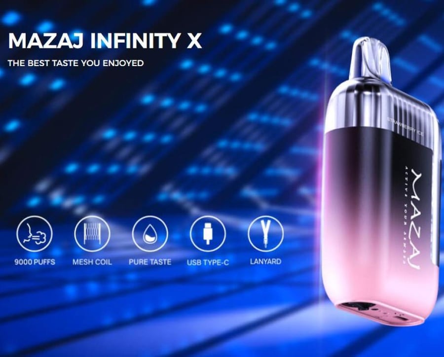سحبة مزاج انفنتي اكس 9000 موشة عنب اسود MAZAJ INFINITY X