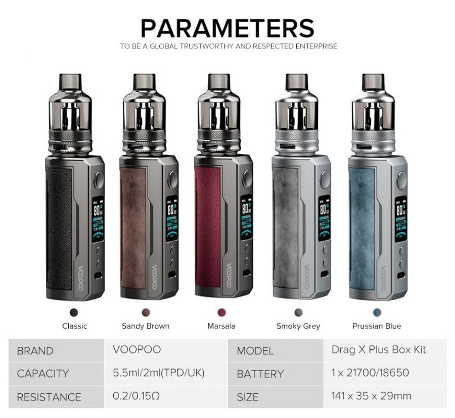 شيشة دراق اكس بلس الرائعة من فوبو إلى Voopoo Drag X Plus 100W