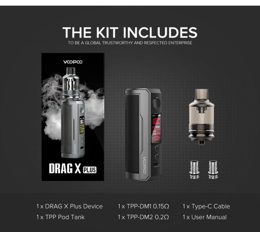 شيشة دراق اكس بلس الرائعة من فوبو إلى Voopoo Drag X Plus 100W