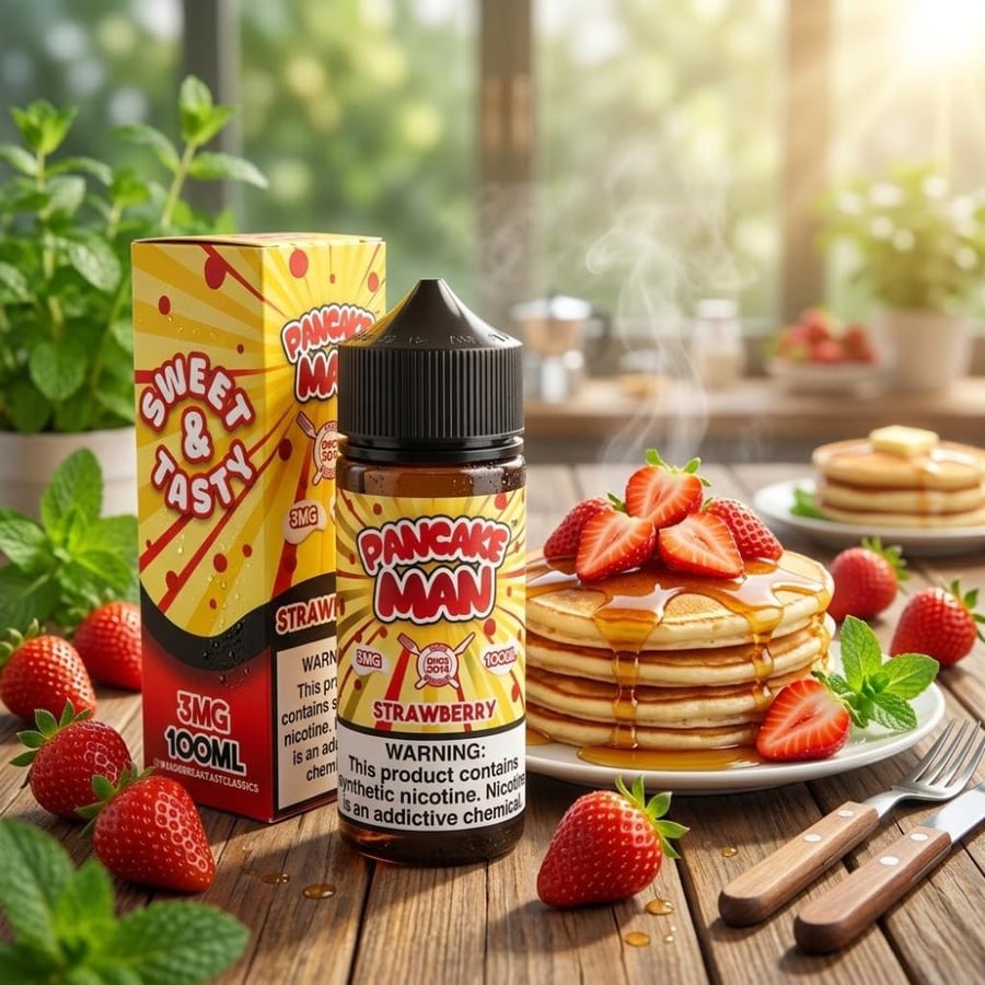نكهة بأن كيك مان فراولة 100ML pancake Man Strawberry