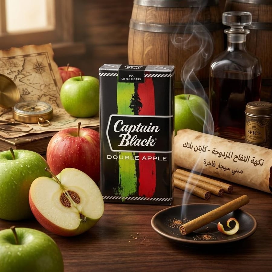 سيجار كابتن بلاك تفاحتين ميني سيقار سجاريلو CAPTAIN BLACK DOUBLE APPLE