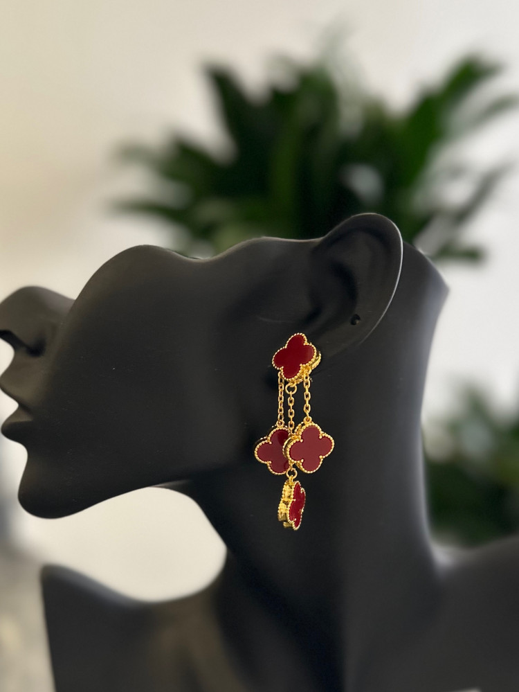 Colorful and gradient rose-shaped earrings