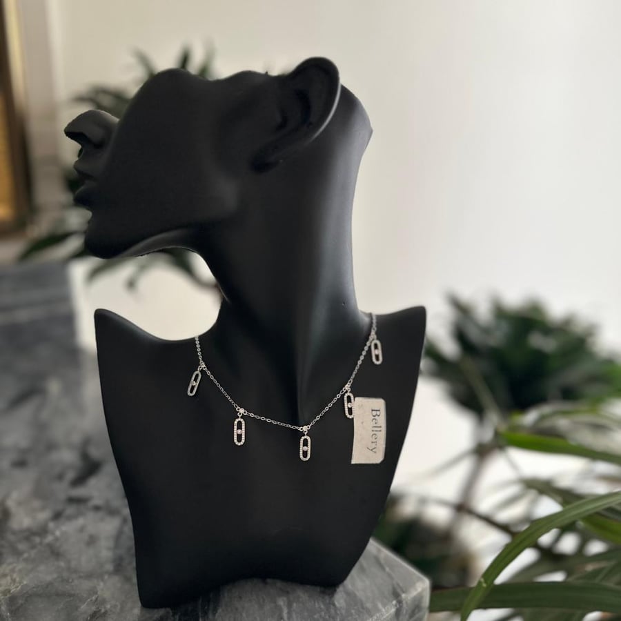 Silver thank you with soft crystal