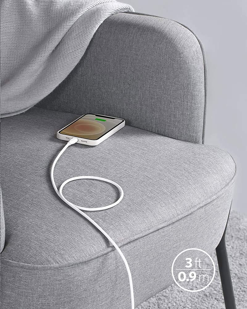 كيبل انكر 3flow باور لاين - USB-C إلى لايتنينق 90 سم - ابيض | كيابل