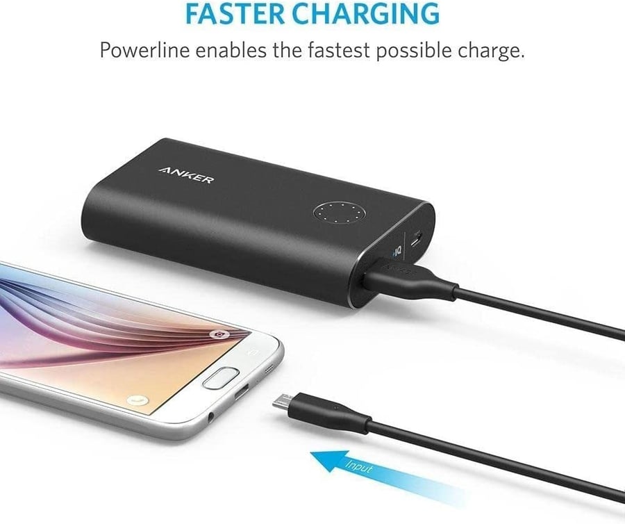 كيبل انكر باور لاين مايكرو USB إلى USB اسود 1.8 متر | كيابل