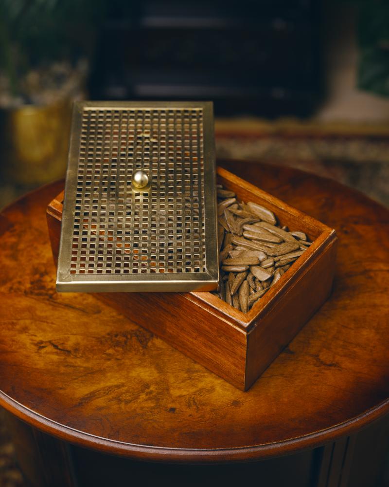 صندوق خشب مستطيل سادة - مقاس وسط