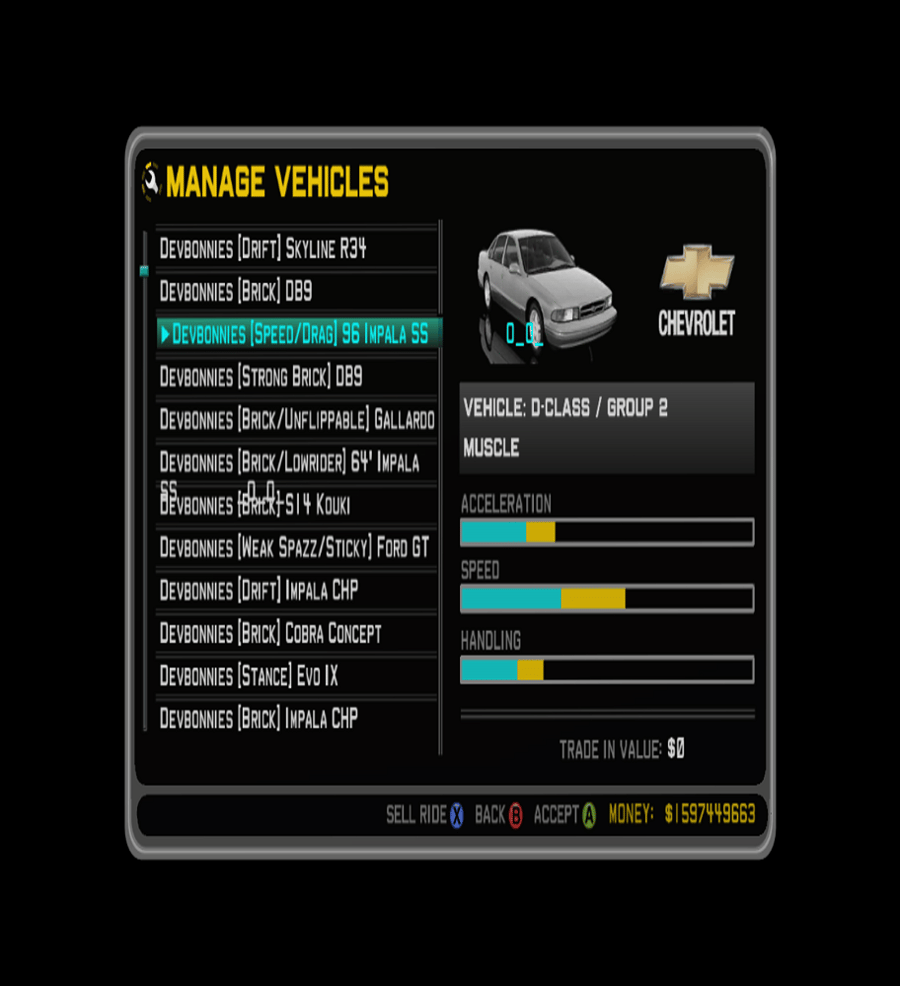 تعديل للعبة  Midnight Club Los Angeles