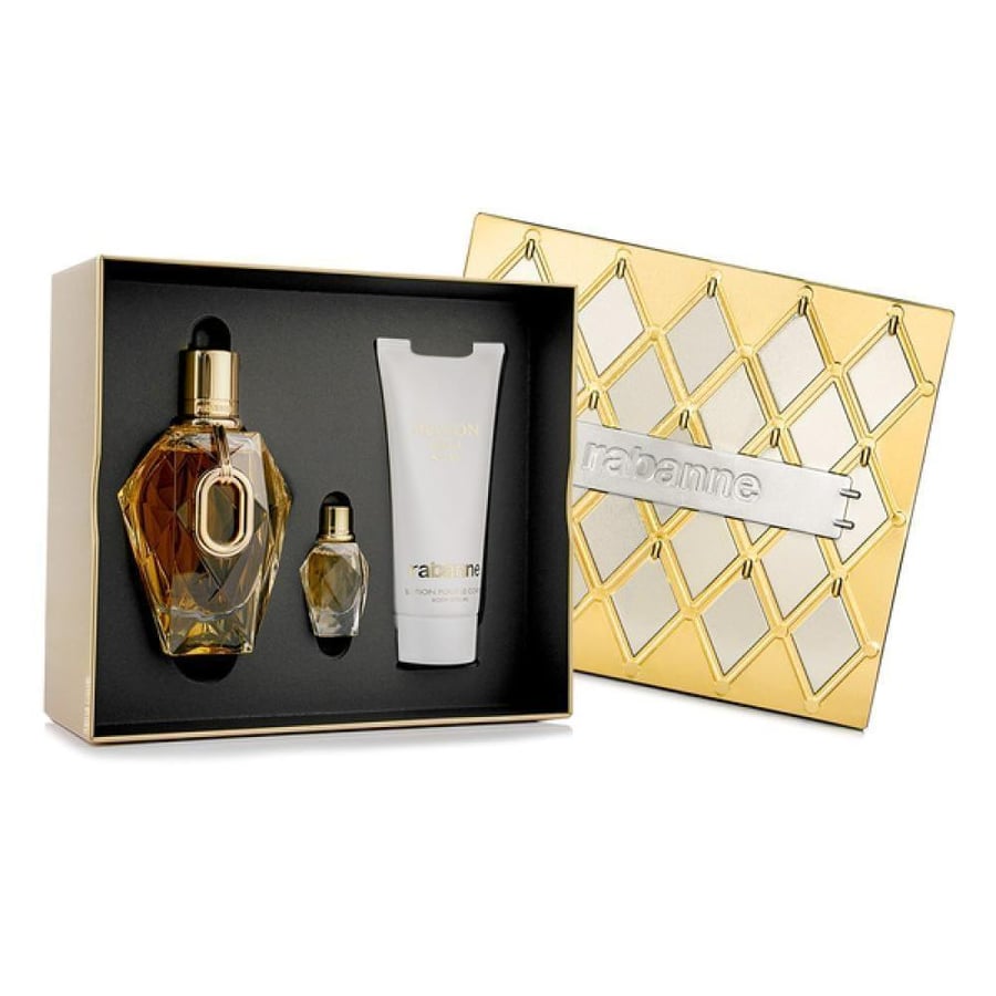 طقم هدايا من باكو ربان مليون قولد نسائي او دو برفيوم (عطر 90مل +عطر 5 مل صب +بودي لوشن معطر ومرطب 100مل