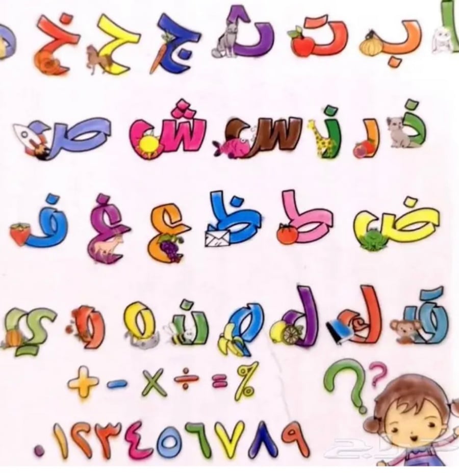 Arabic letters coloring mat for children