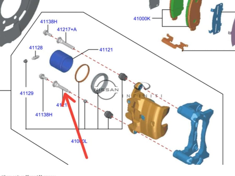 مسمار كليبر الفرامل السفلي الأصلي ( Disc Brake Caliper Pin)