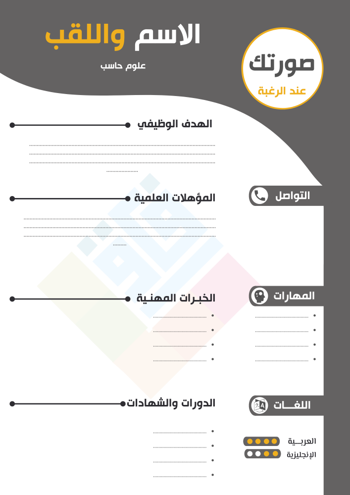 سيرة ذاتية نموذج 7