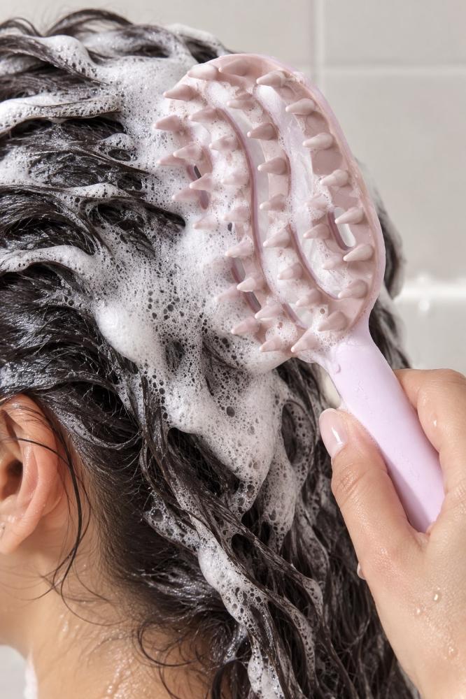 فرشه شامبو لتدليك فروة الرأس من سيلكون