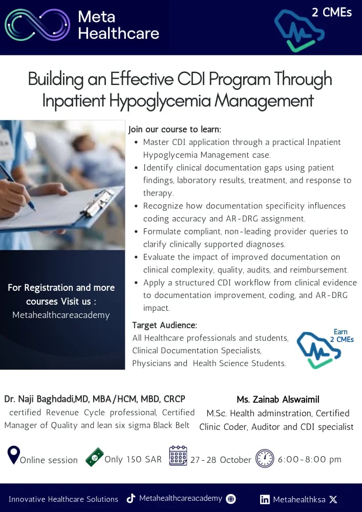 Building an Effective CDI Program Through Inpatient Hypoglycemia Management