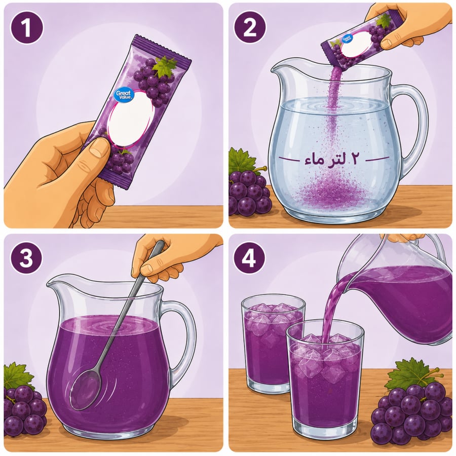 مشروب العنب 6 ظروف كبيرة (Great Value)