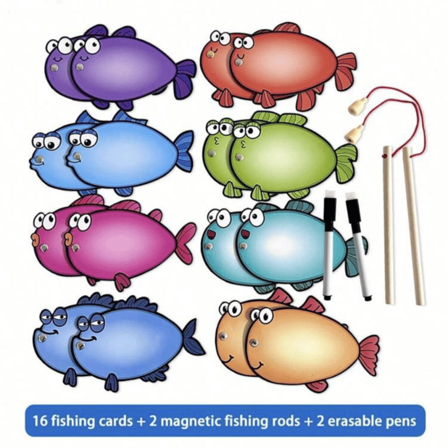 Fishing strategy (8 fish + 2 fishing rod + 2 pen)