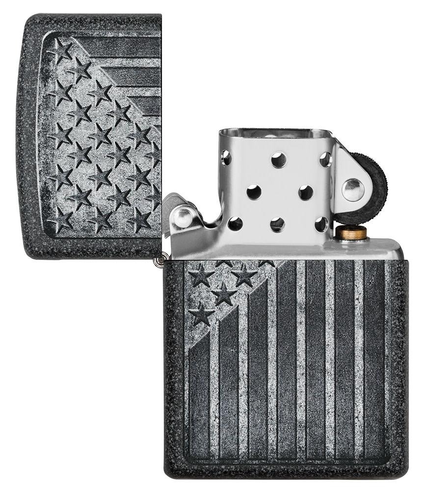 Zippo Lighter USA Stars and Stripes - Iron Stone