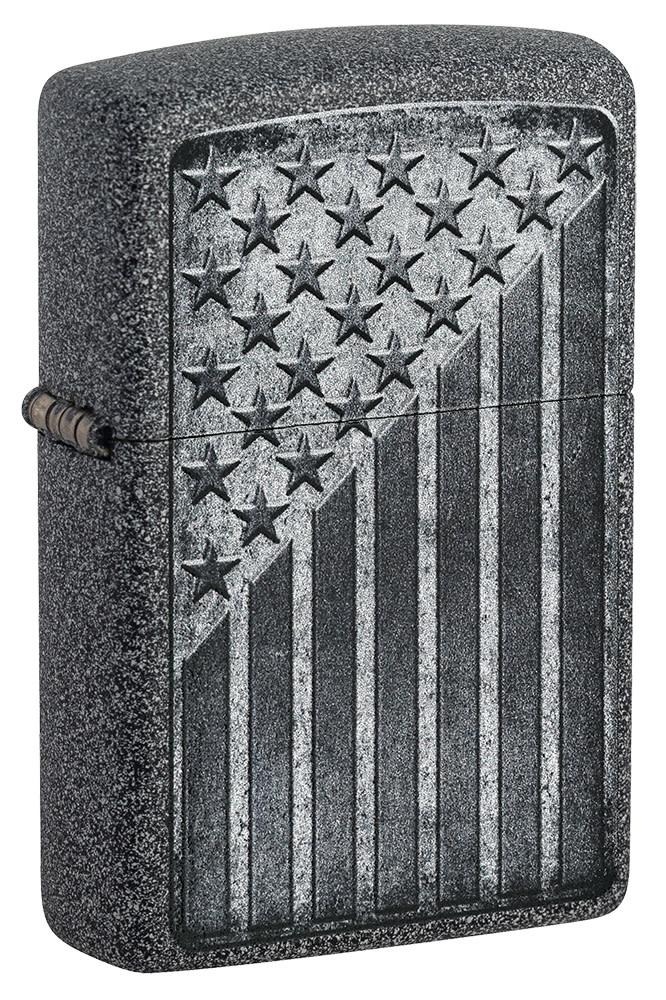Zippo Lighter USA Stars and Stripes - Iron Stone