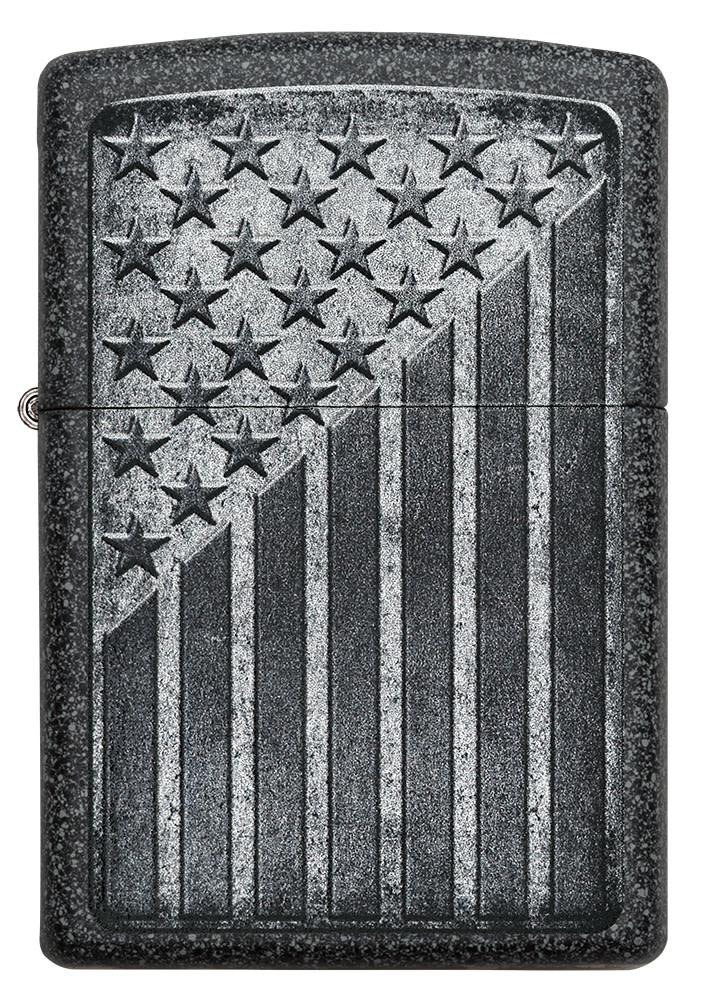Zippo Lighter USA Stars and Stripes - Iron Stone