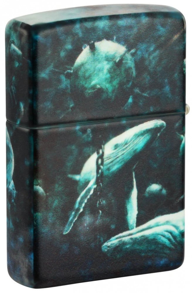 Zippo Lighter Whales With Underwater Mines by Spazuk - 540 Color