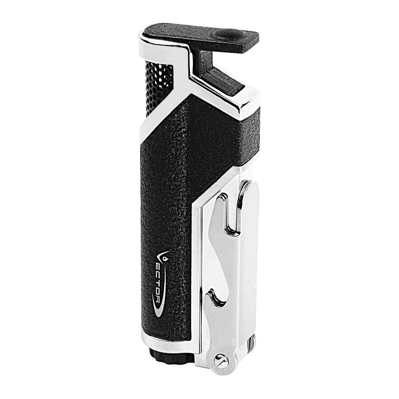Vector Lighter Jetz Single Jet Flame - Black Crackle Matte