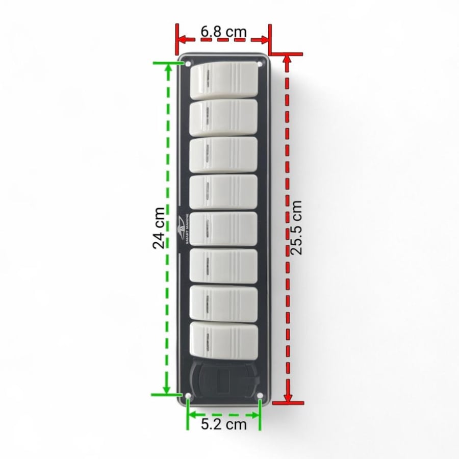 SM panel 8 keys white (USB+PD+V)