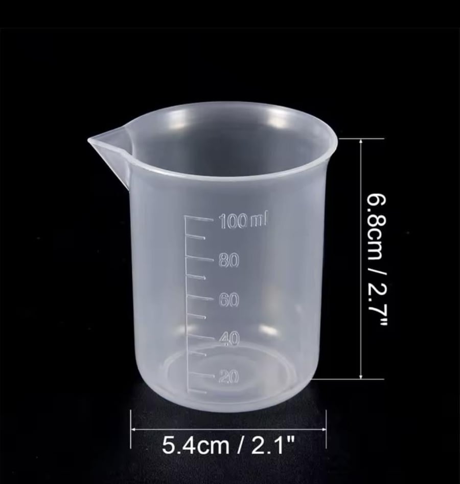 Plastic container with a 100-milliliter size