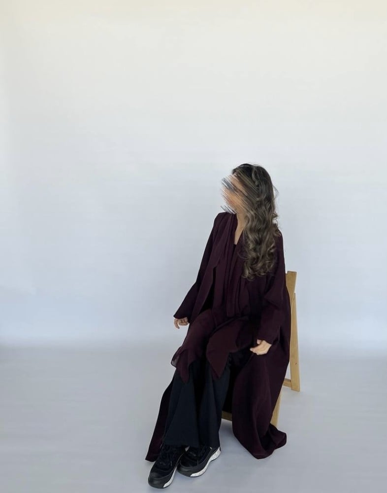 burgundy abaya