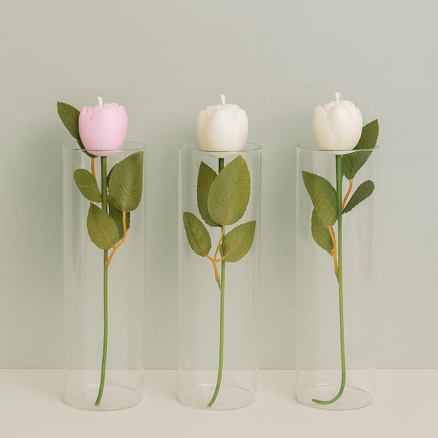 شمعة الفاوانيا المعطرة في فازه قطعه واحده