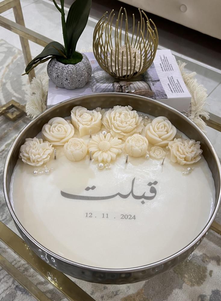 شمعة عقد القران كبيره فضي 30 سم