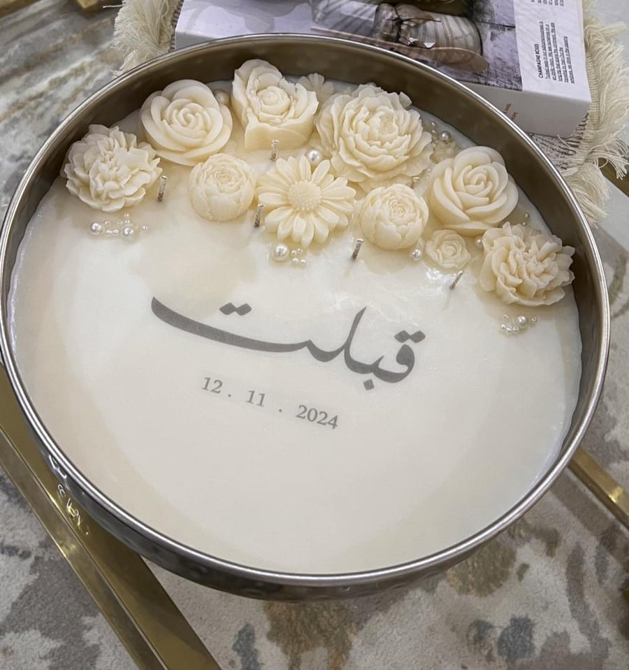 شمعة عقد القران كبيره فضي 30 سم