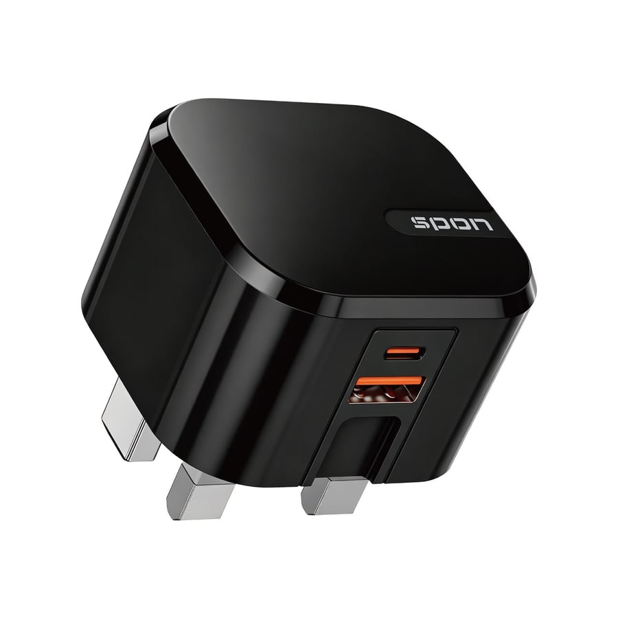 شاحن حائط سريع USB-A + USB-C بقدرة 47.5 واط