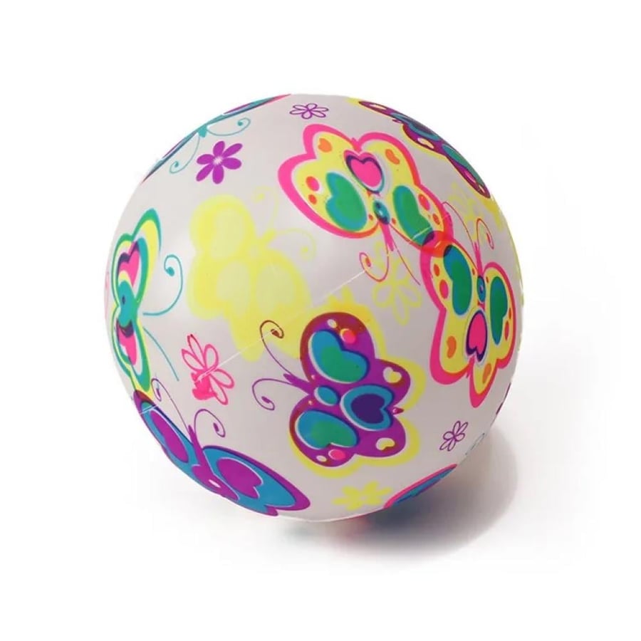 Plastic ball with butterfly design
