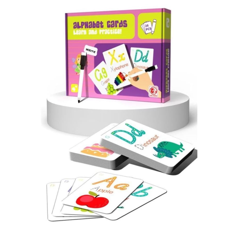 English letters and words educational cards