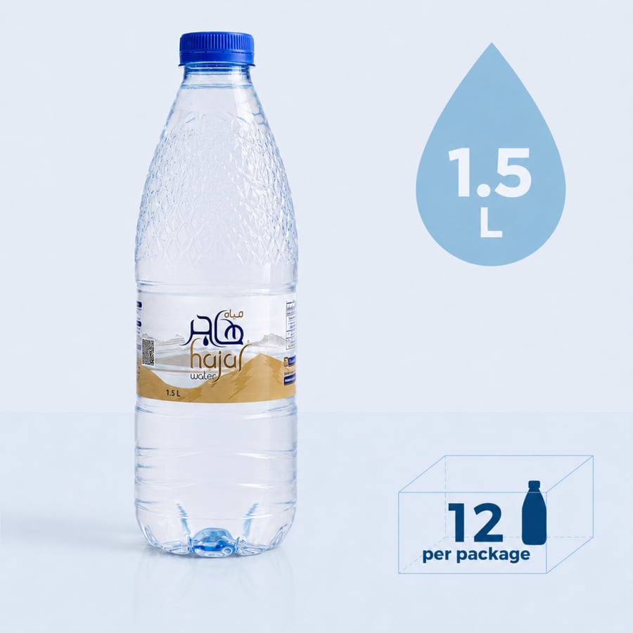 كرتون مياه هاجر 1.5 لتر