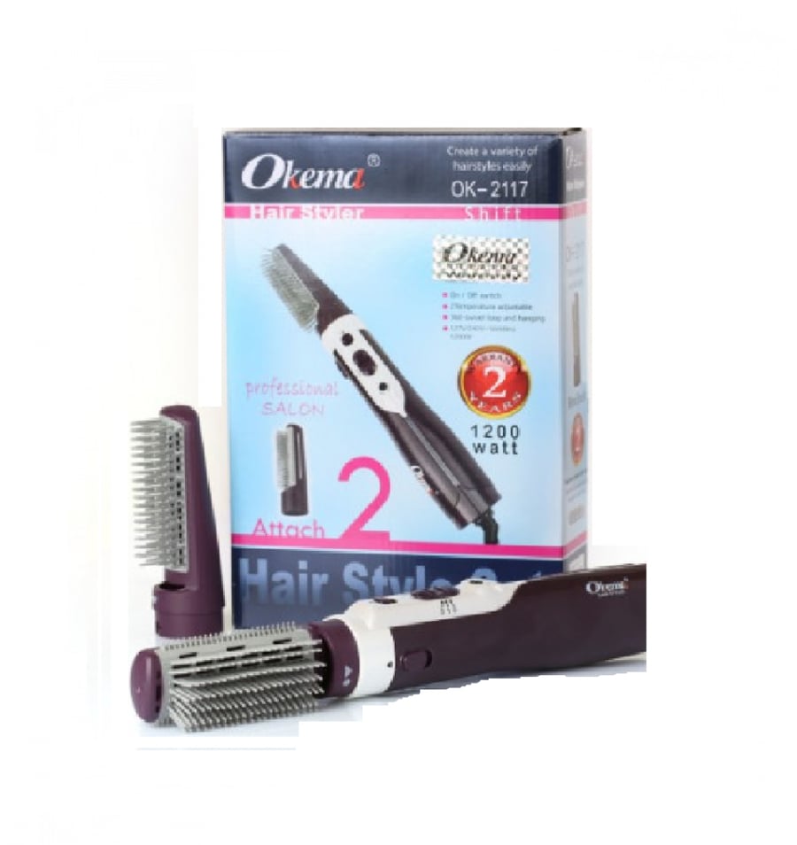 استشوار مصفف شعر قطعتين1200واط  من اوكيما OK-2117-2
